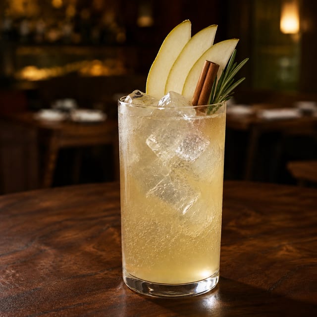 Spiced Pear Ginger Fizz.